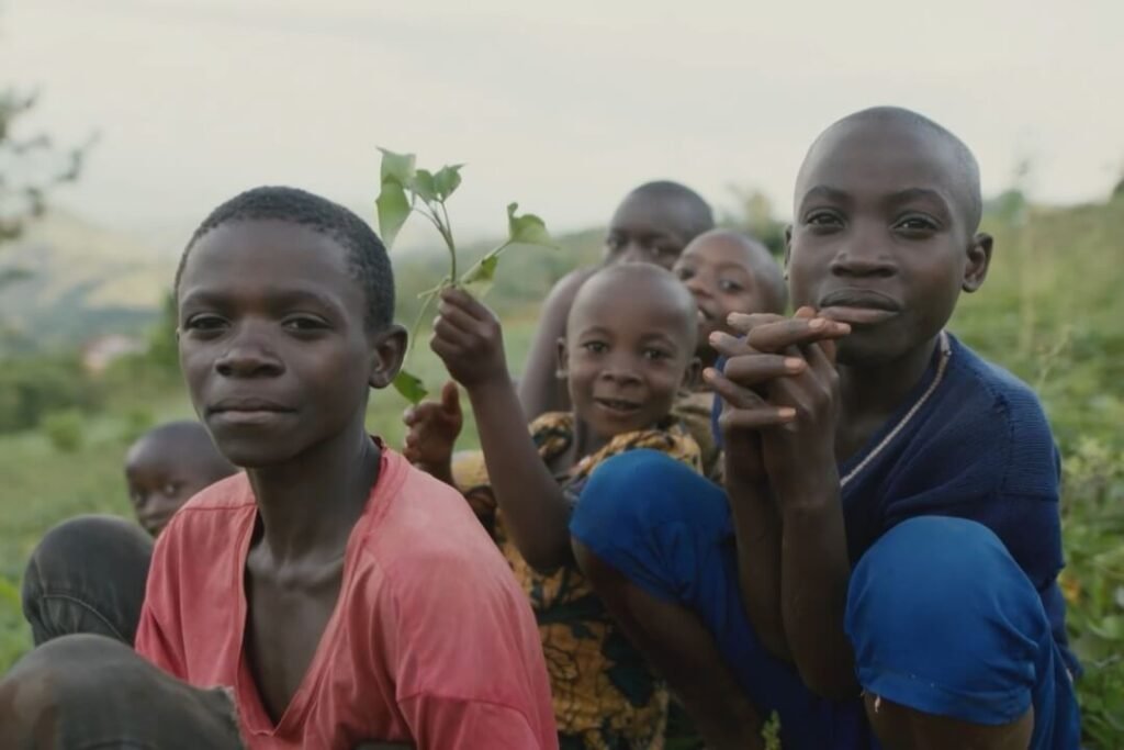 Children pictured during production of The Real Cost of Coffee
